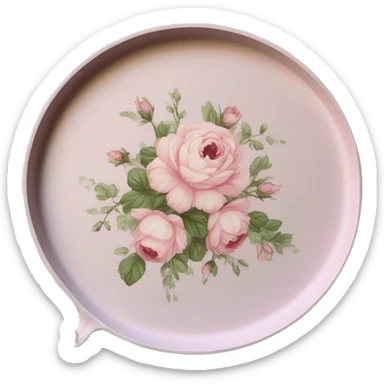 Light pink floral serving tray with handles, shabby chic style sticker