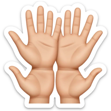 Emoji icon of open hands facing up, soft realistic skin texture, smooth shading, minimal details, centered composition sticker