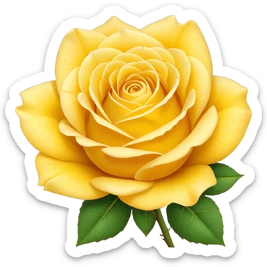 yellow rose laying on its side, clean and clear details sticker