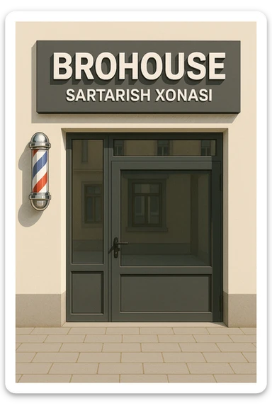 shu sartarosh xonani eshigi yopiq xolatda chizib bergin sticker