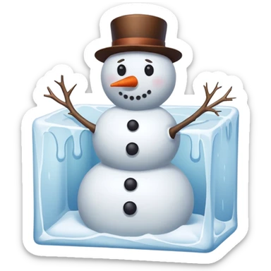 nsowman stcuk in ice block  sticker