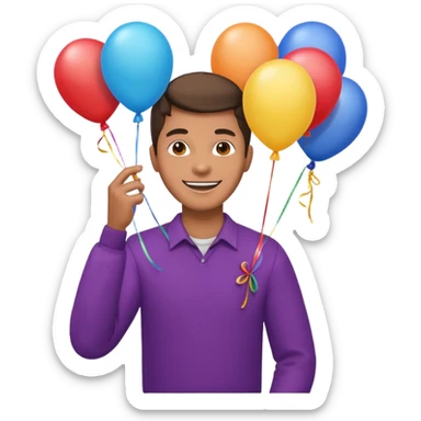 Balloon holder man sticker