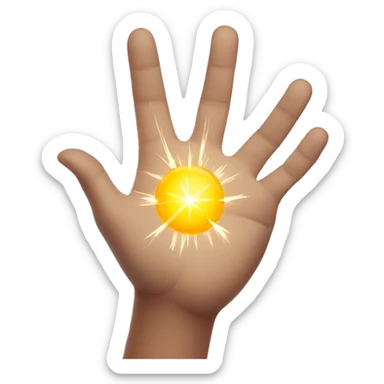 hand with 3 little sparks on top  sticker