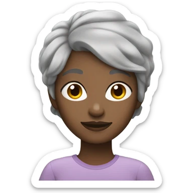 Black woman short gray hair relaxing sticker