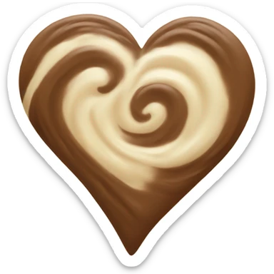 heart emoji, swirled with brown and cream sticker