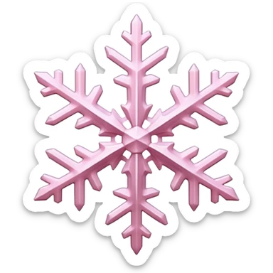pale pink snow flake 3d bold icy translucent texture sticker