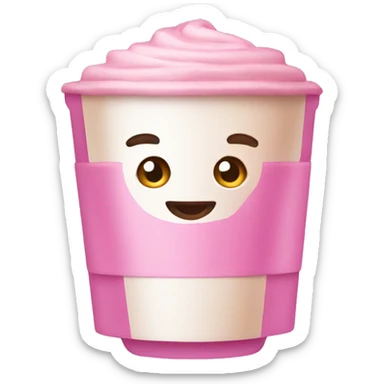 Pink latte sticker