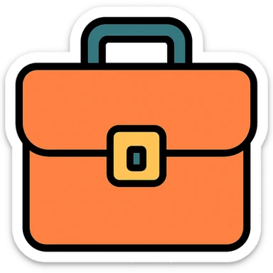 colored briefcase icon sticker