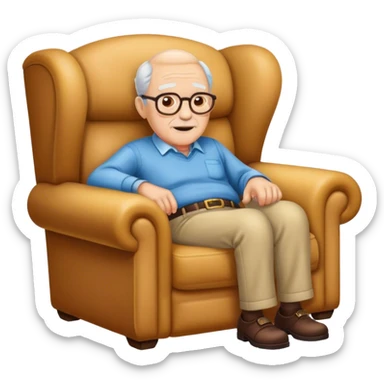 Grandpa is sitting in an armchair sticker