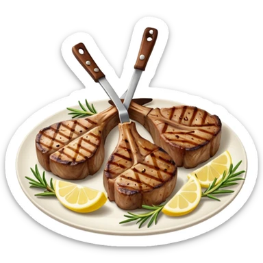 Grilled lamb chops with lemon and rosemary sticker
