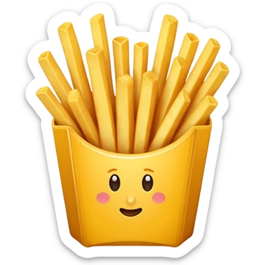 Porzione di patatine media (senza faccina) in giallo sticker
