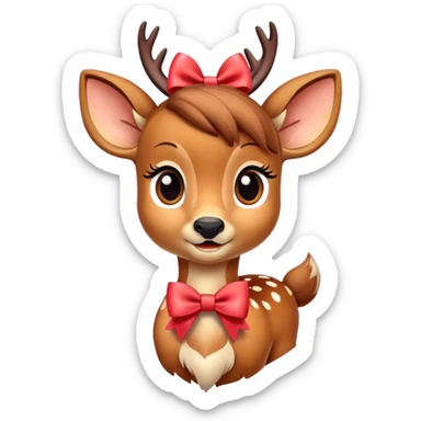 Bambi With a bow sticker