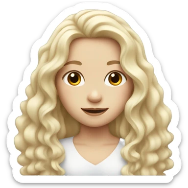 pale girl with long wavy hair sticker
