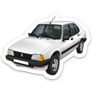 white peugeot 309 sticker