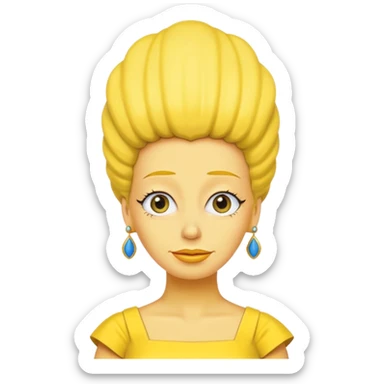 Marge Simpson with dress yellow with complete yellow sticker