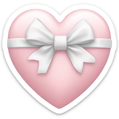 Light pink heart with white bow  sticker