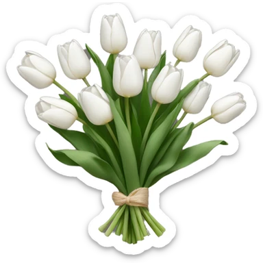 white tulip bouquet sticker