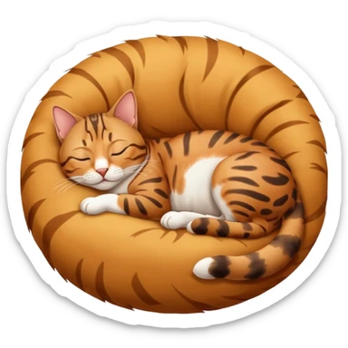 Bengal cat sleeping in circle position  sticker