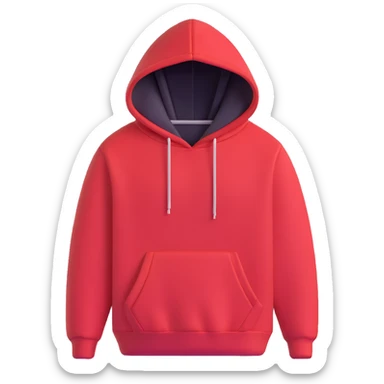 Cozy red hoodie with drawstring and kangaroo pocket sticker