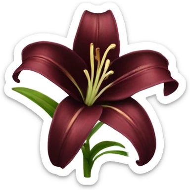 realistic burgundy lily sticker