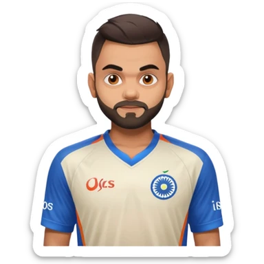 Virat Kohli wearing Indian jersey - wow sticker