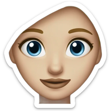 Blonde girl with blue eyes makeup artist sticker