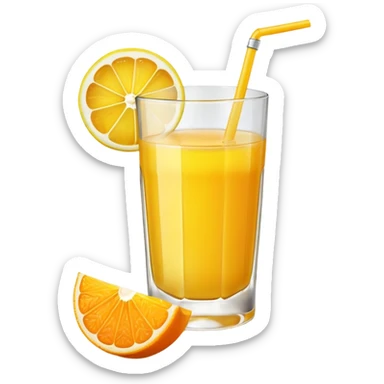 glass of orange juice with lemon on side  sticker