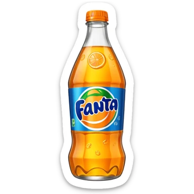 Una botella de cristal con el logo de Fanta con Fanta de limón dentro sticker