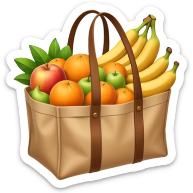 cartoon market bag. top view sticker