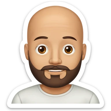 Mexican bald man with beard saying hi sticker