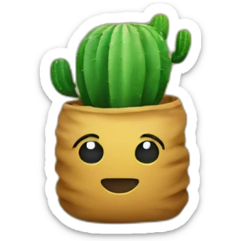 Cactus between two bean bags sticker
