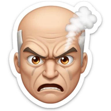 angry man with steam coming from nose sticker