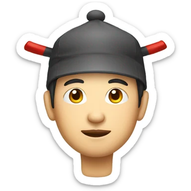 Chinese man with Chinese hat sticker