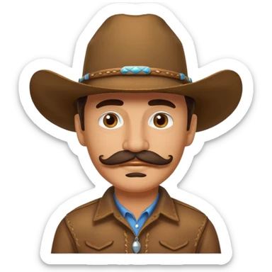 Cowboy with mustache sticker