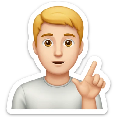 Man telling someone to the left to move sticker