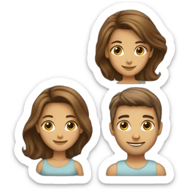 Couple-of-smooth-hair-and-brown sticker