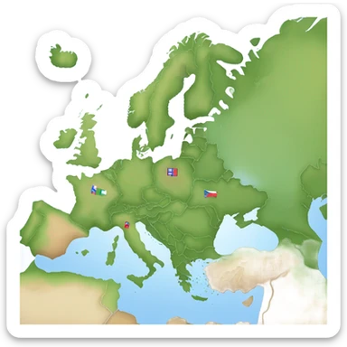 Europe map sticker