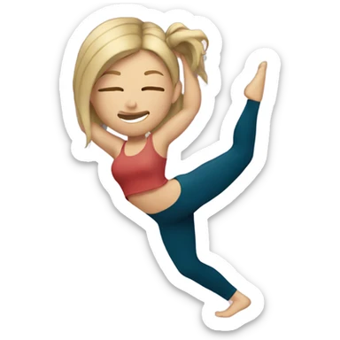 Dark Blonde haired woman with arm tattoo doing a backbend sticker