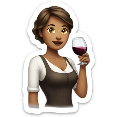 Femme prend du vin sticker
