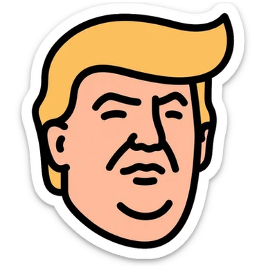 Donald Trump with his signature hairstyle sticker