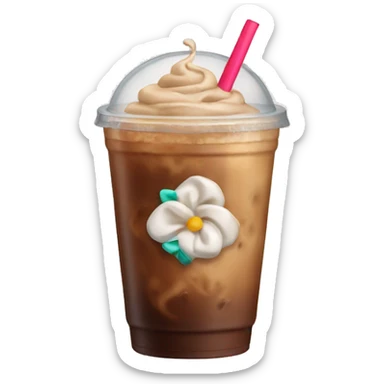 Iced coffee with coquette bow sticker