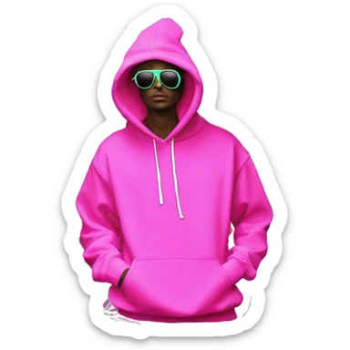 Hemp leaves Multicoloured neon person smoking wearing hoodie dancing hip hop bucket hat tropical Skater fashion aesthetic baggy clothes graphic t shirt 420 sticker