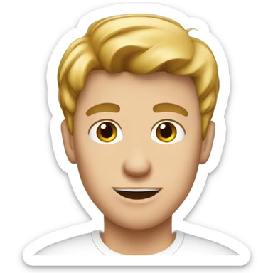 young caucasian man with white t-shirt sticker