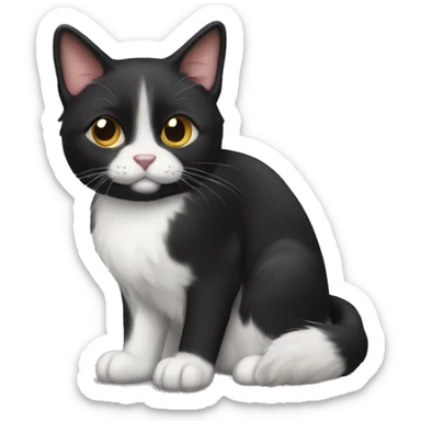 Medium hair tuxedo cat sticker