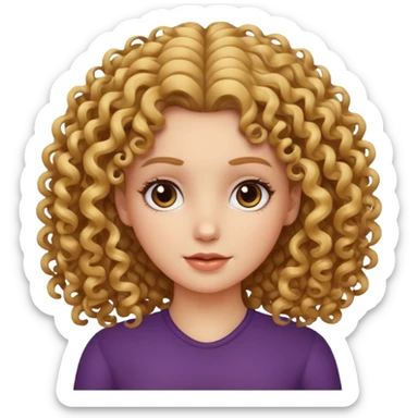 Chica rizada blanca sticker