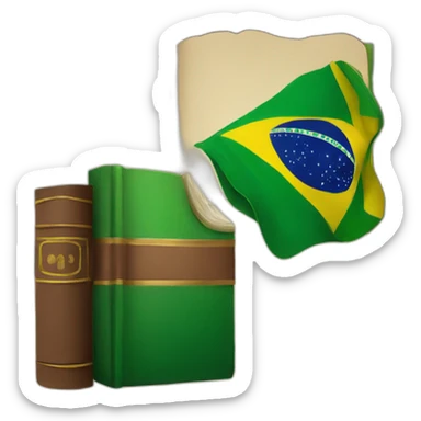 book with a brazilian flag sticker