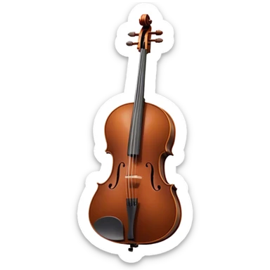 Cinematic Realistic Cello, deep brown polished wood, elegant f-holes curving gracefully, warm golden lighting creating depth, bow gently resting on the strings, glowing with the rich resonance of classical artistry. sticker