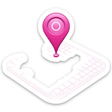 mix pink of a big gps map of the lines sticker