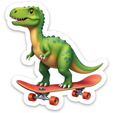 Dinosaur on skateboard sticker
