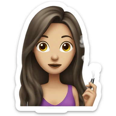Long hair Brunette girl  vaping sticker